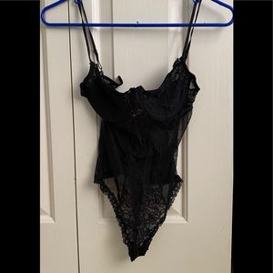 Victoria’s Secret black lace thong teddy